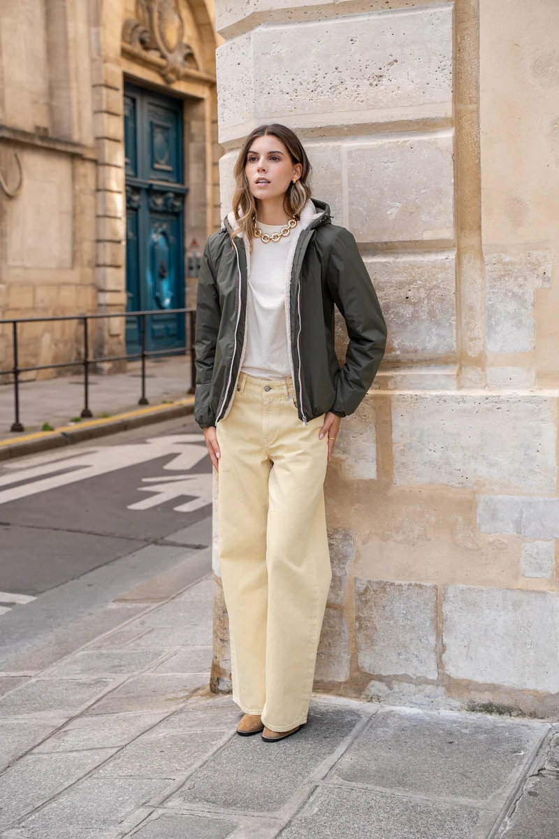 Imperméable fourré court (écru)