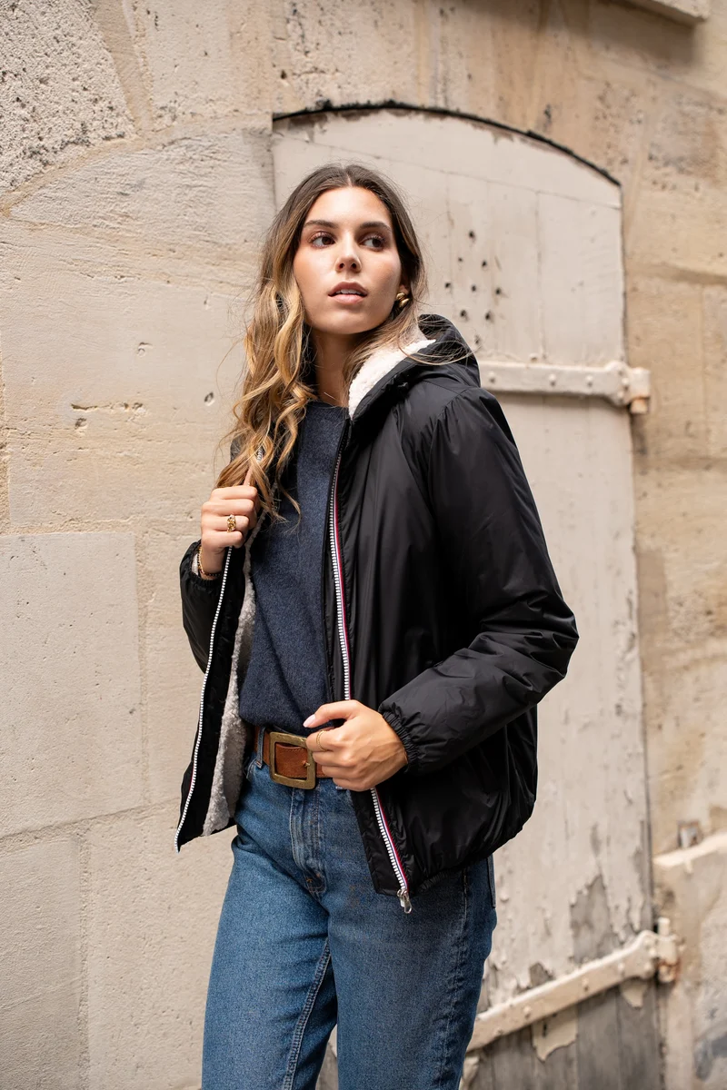 Imperméable fourré court (écru)