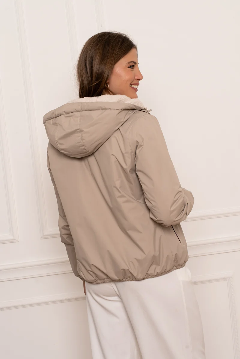 Imperméable fourré court (écru)