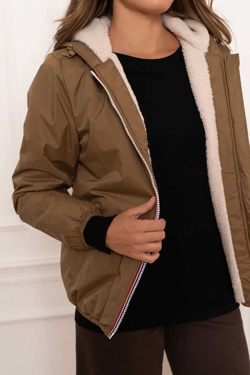 Imperméable fourré court (écru)