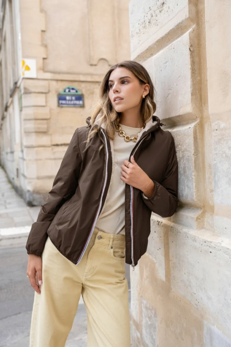 Imperméable fourré court (écru)