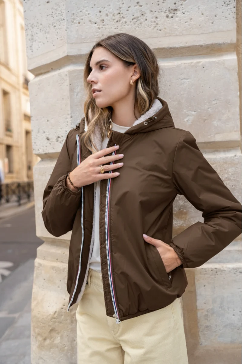 Imperméable fourré court (écru)