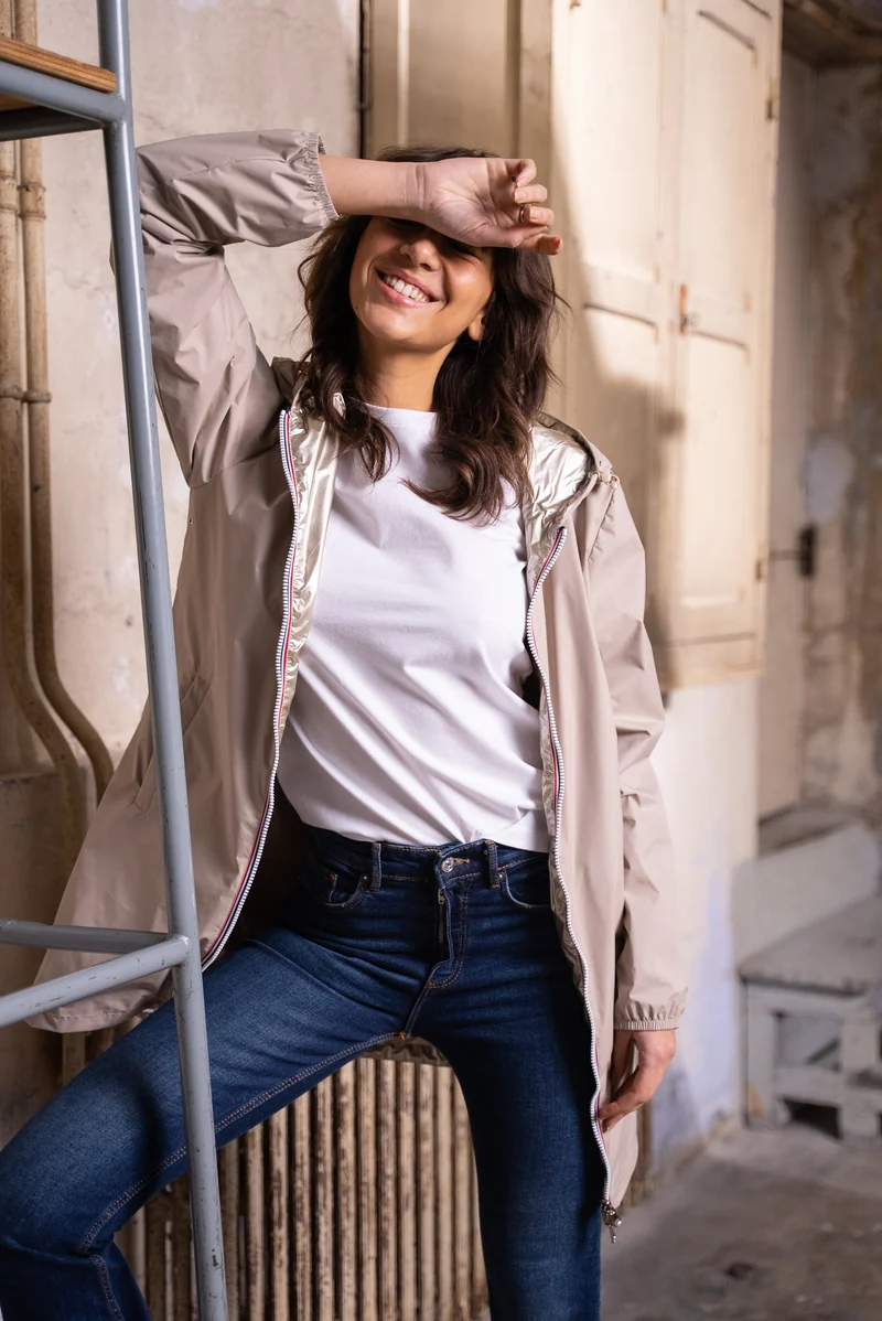 Coupe-vent imperméable réversible long