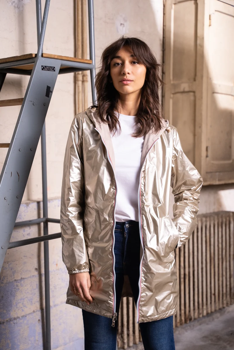 Coupe-vent imperméable réversible long