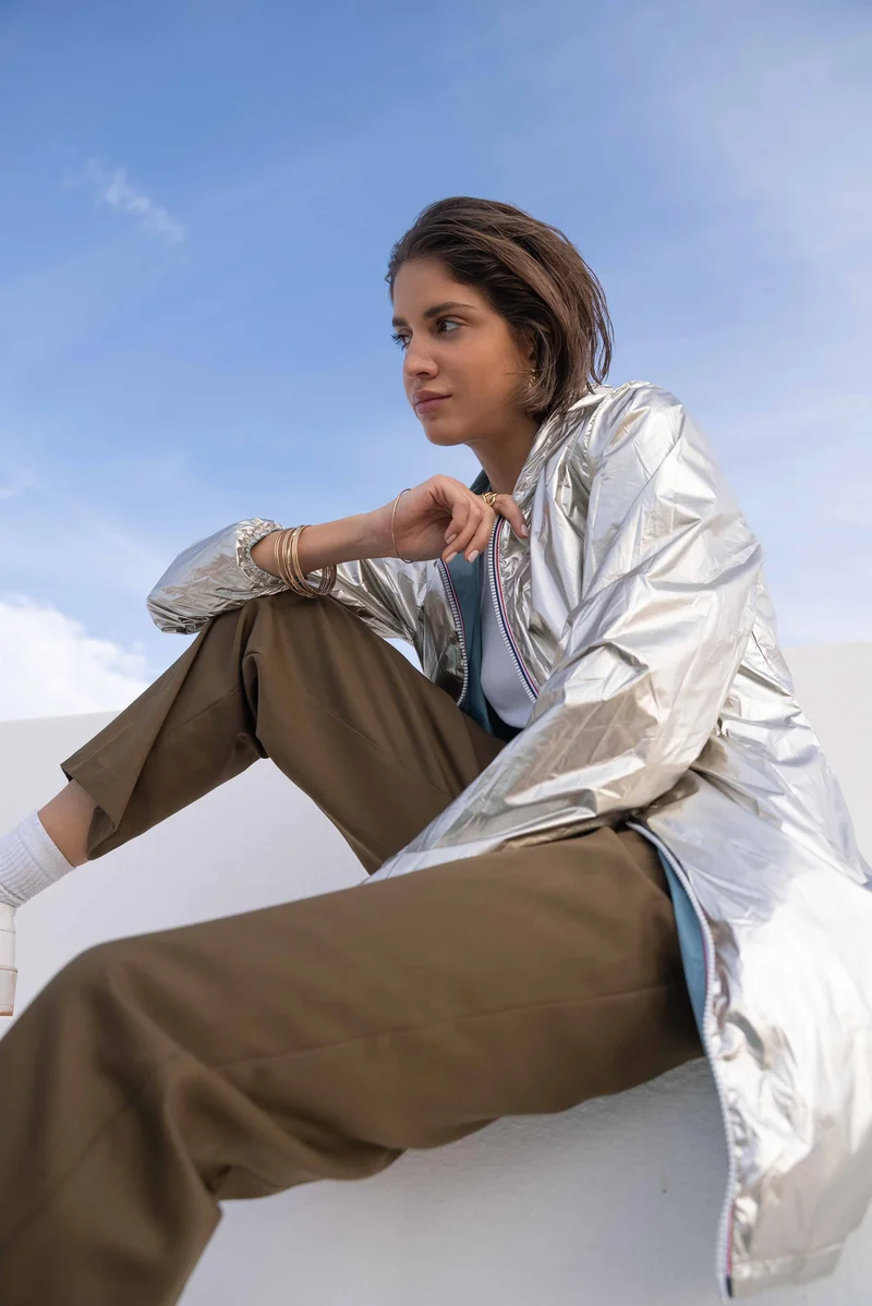 Coupe-vent imperméable réversible long
