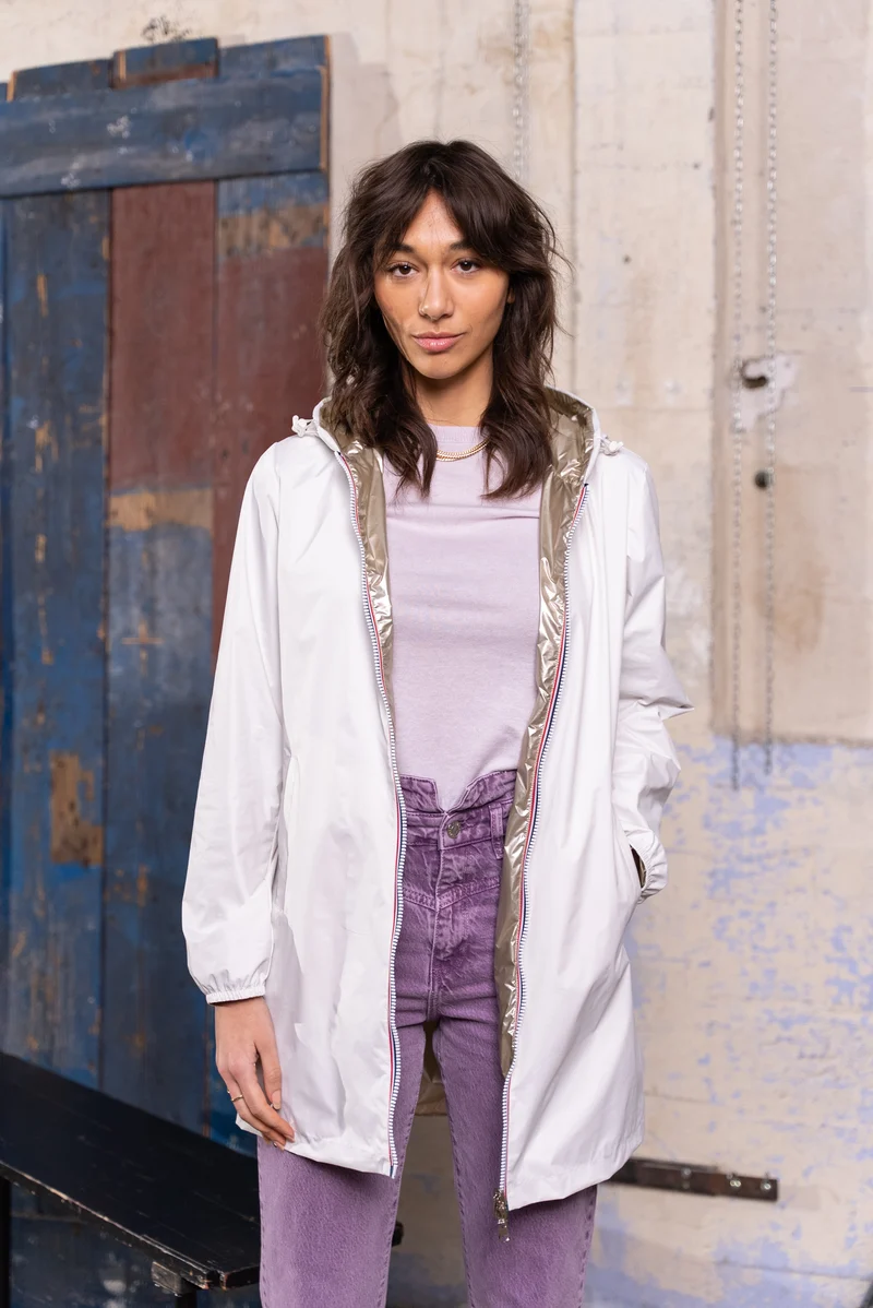 Coupe-vent imperméable réversible long