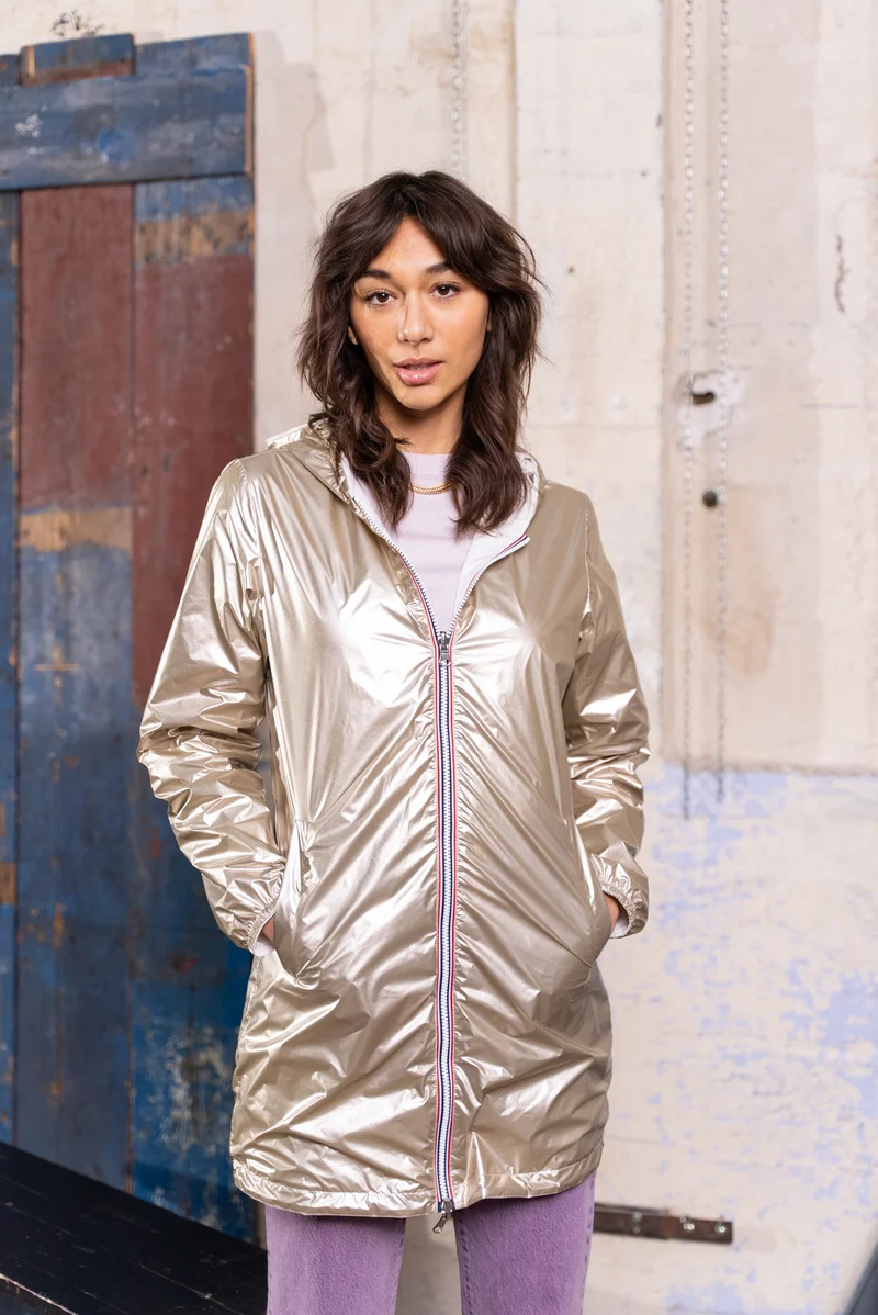 Coupe-vent imperméable réversible long