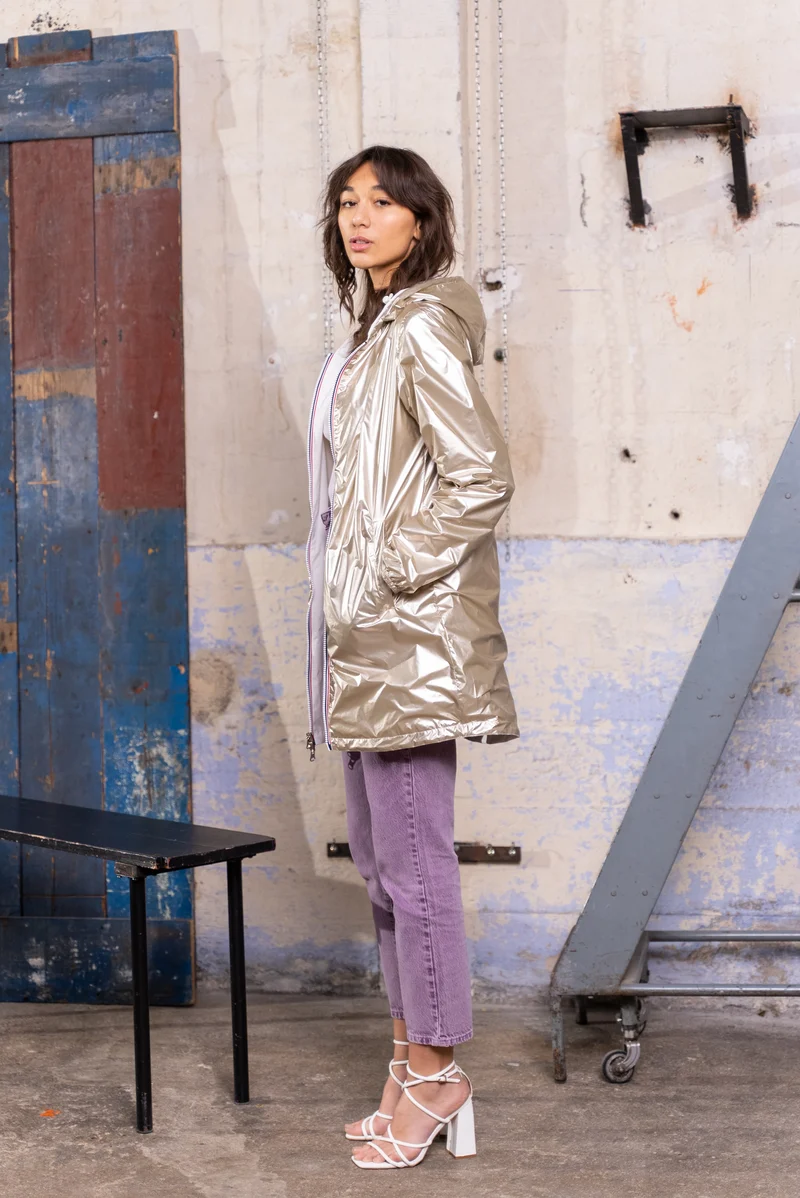 Coupe-vent imperméable réversible long