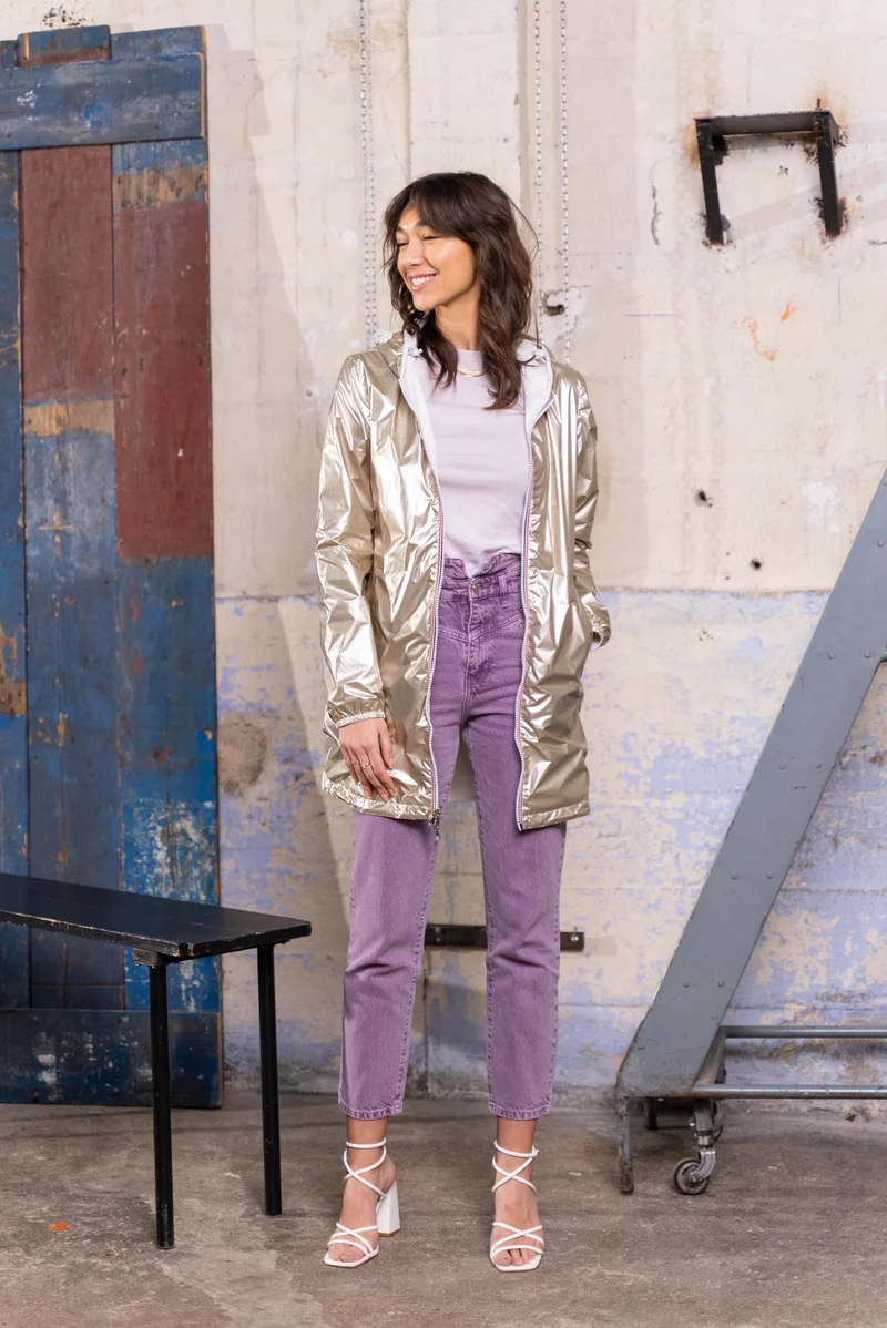Coupe-vent imperméable réversible long
