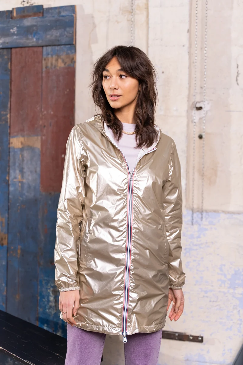 Coupe-vent imperméable réversible long