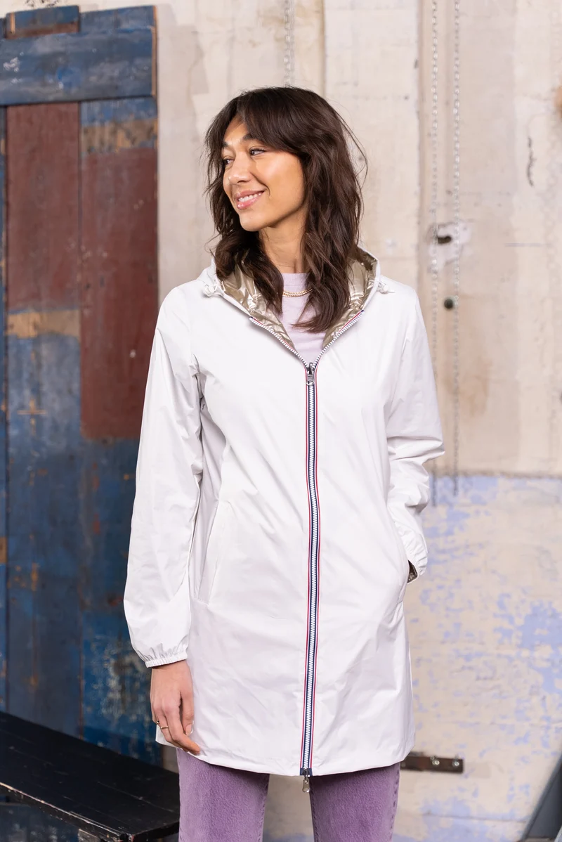 Coupe-vent imperméable réversible long
