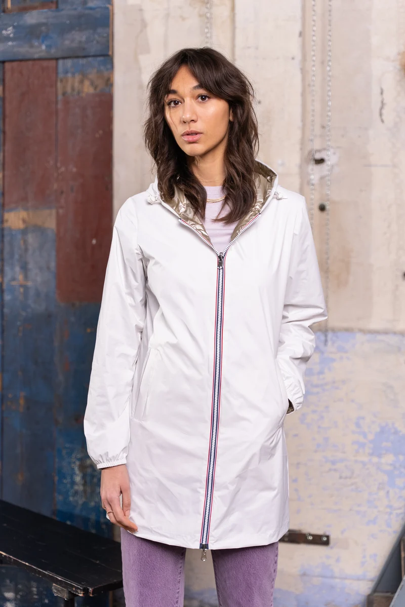 Coupe-vent imperméable réversible long