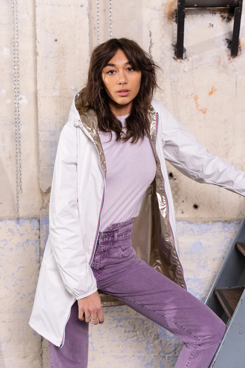 Coupe-vent imperméable réversible long