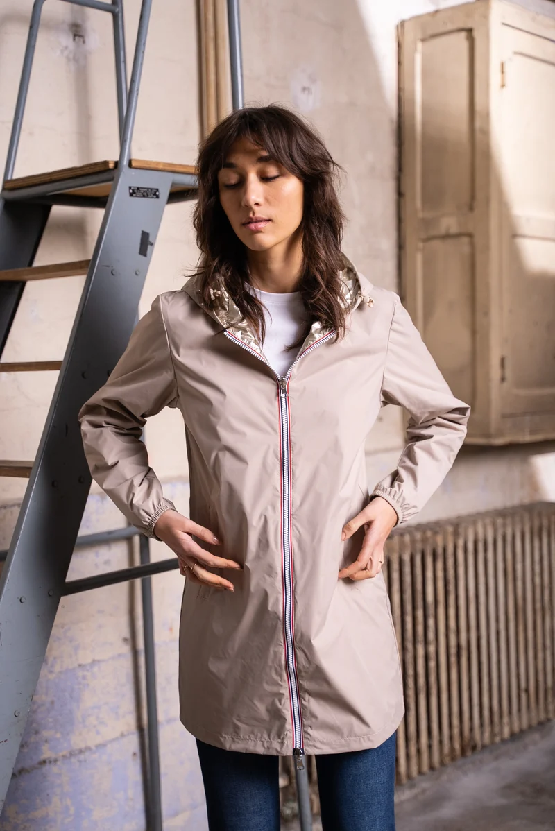 Coupe-vent imperméable réversible long