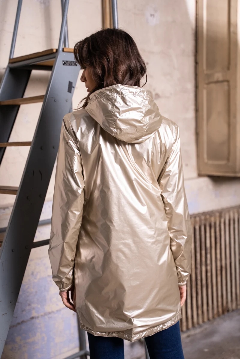 Coupe-vent imperméable réversible long