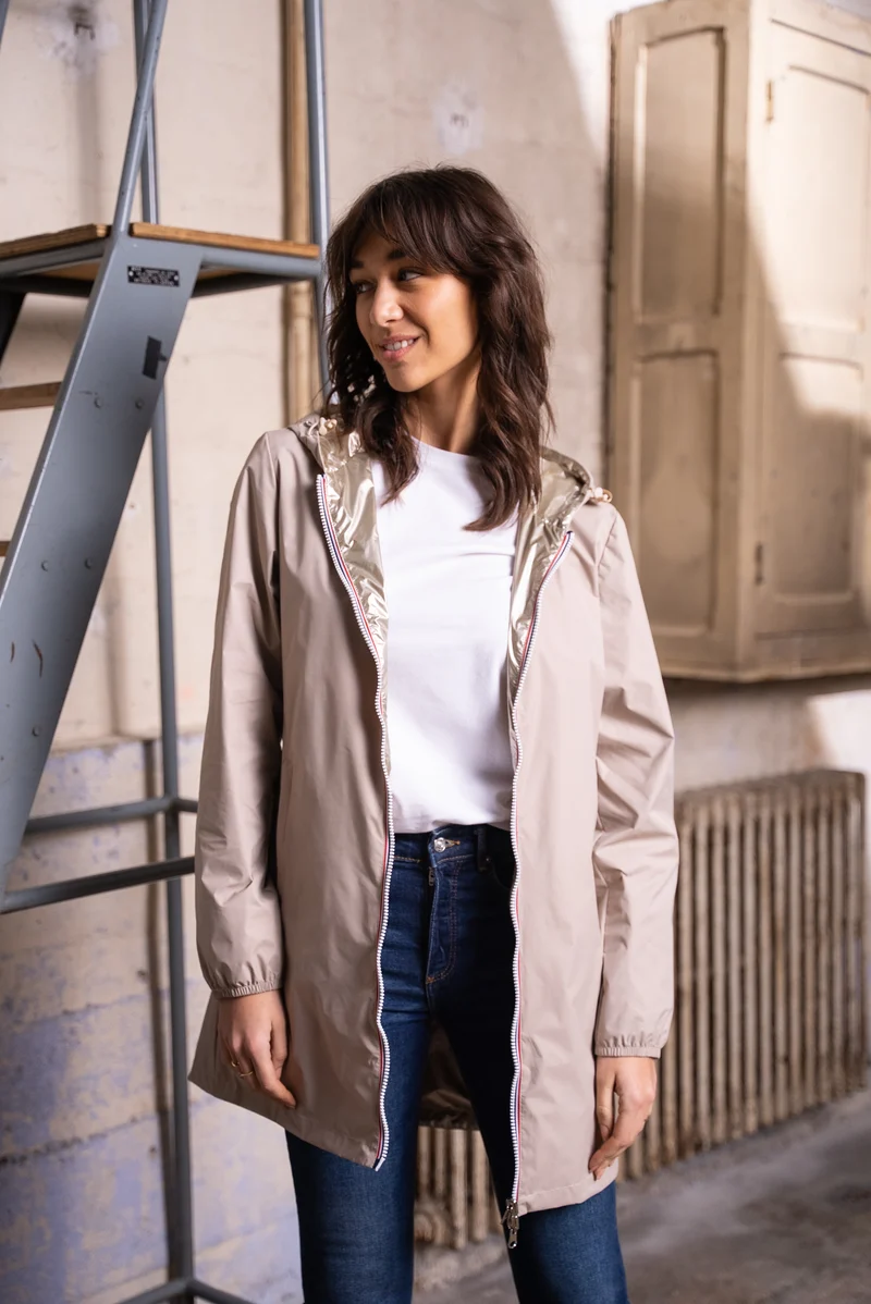 Coupe-vent imperméable réversible long