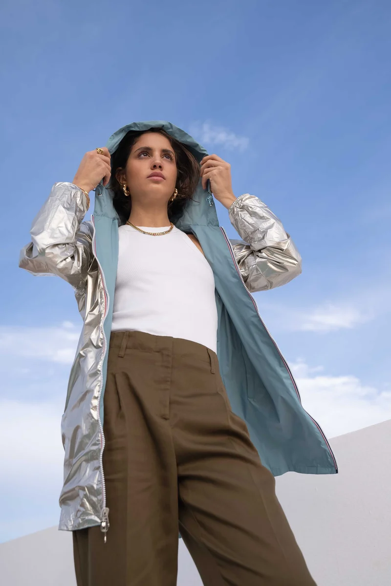 Coupe-vent imperméable réversible long