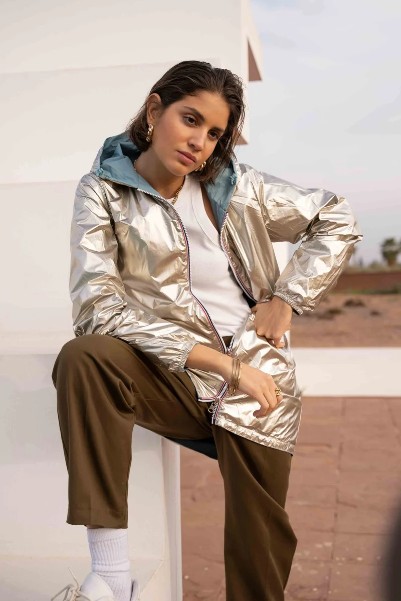 Coupe-vent imperméable réversible long
