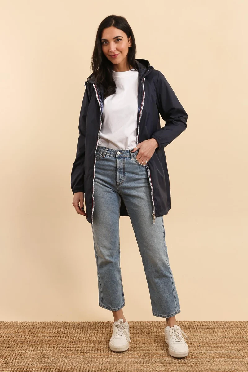 Coupe-vent imperméable réversible long