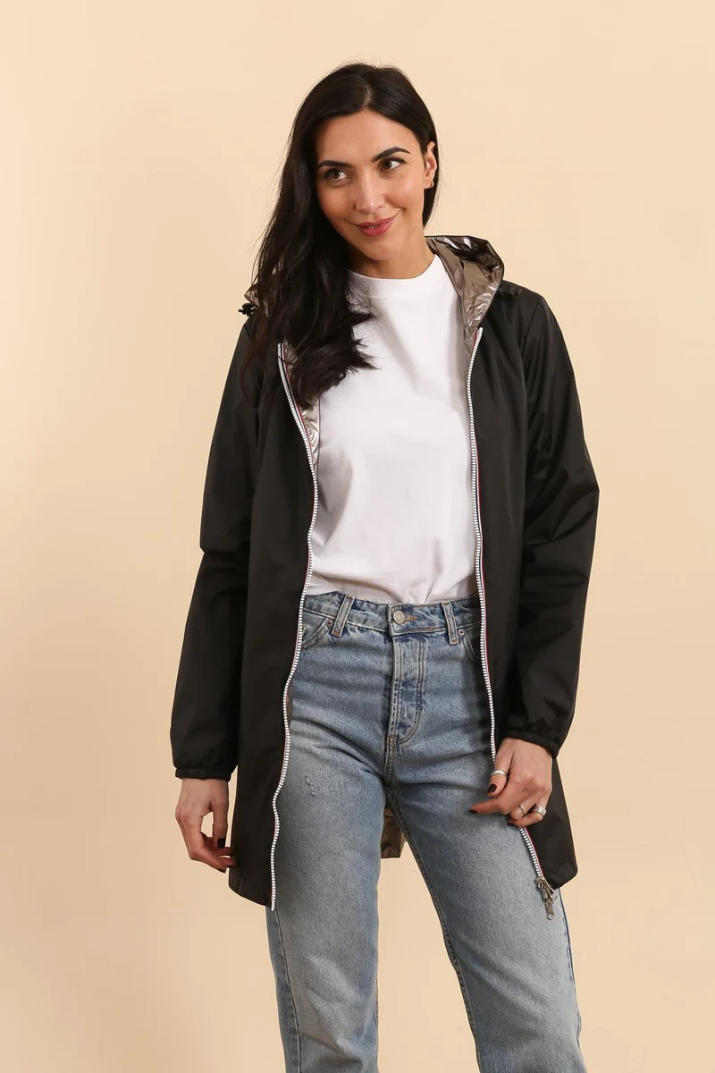 Coupe-vent imperméable réversible long