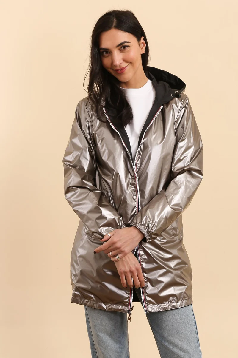 Coupe-vent imperméable réversible long