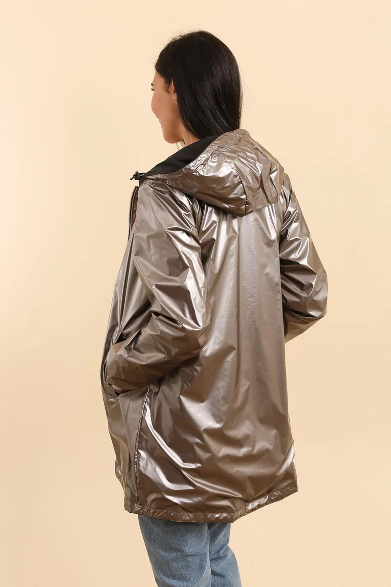 Coupe-vent imperméable réversible long