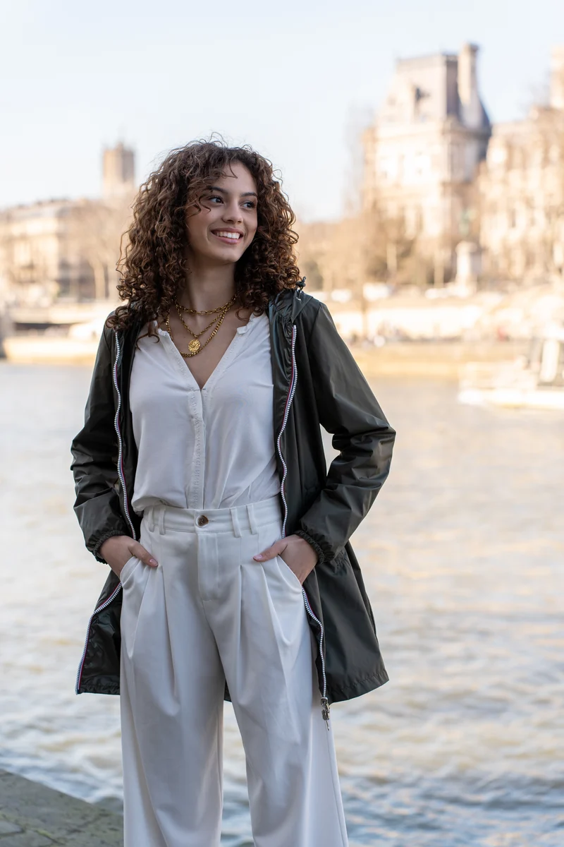 Coupe-vent imperméable réversible long