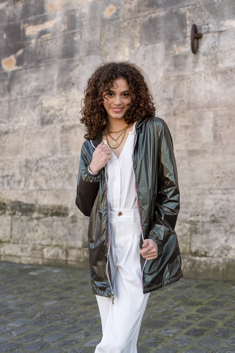 Coupe-vent imperméable réversible long