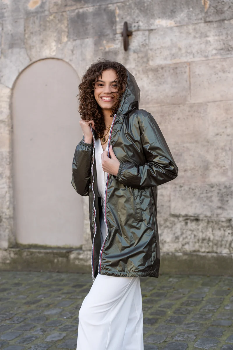 Coupe-vent imperméable réversible long