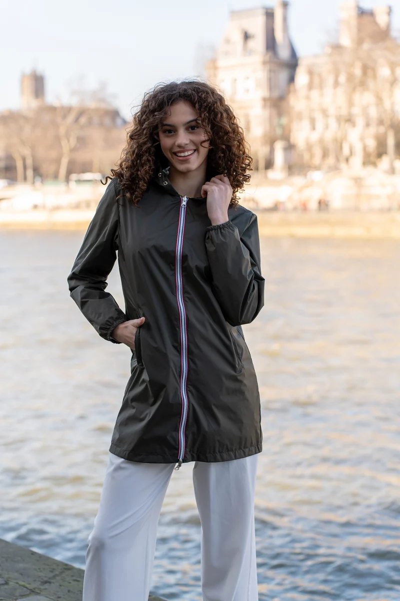 Coupe-vent imperméable réversible long