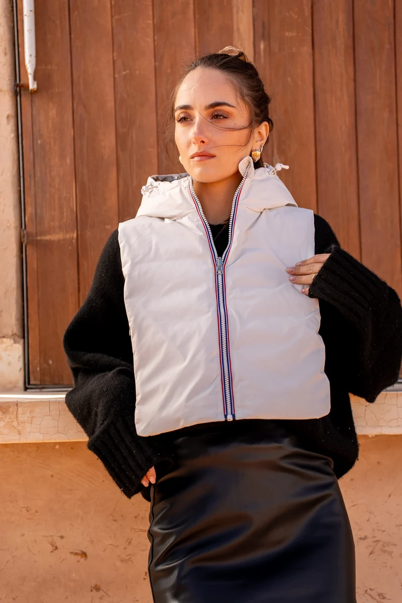 Capuche amovible réversible