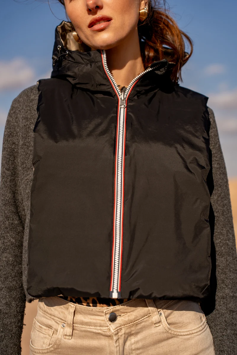 Capuche amovible réversible