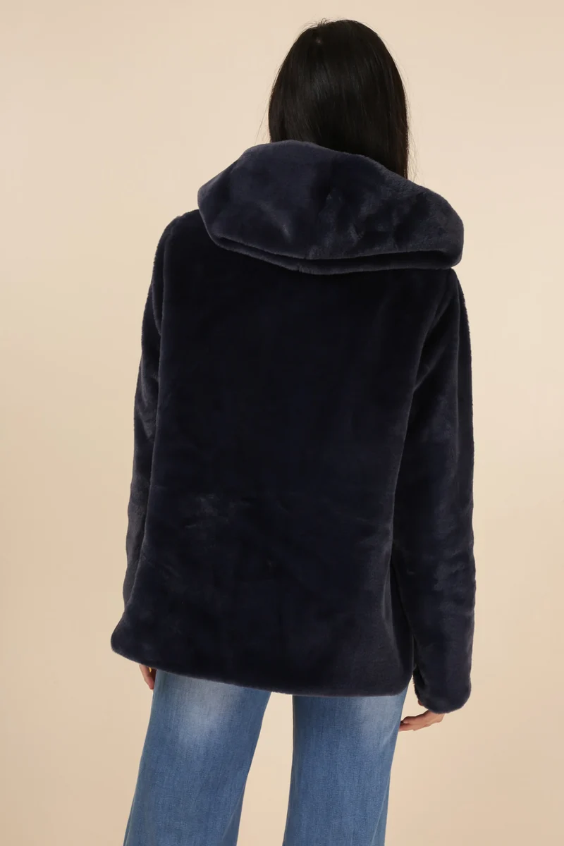 Imperméable fourré réversible court