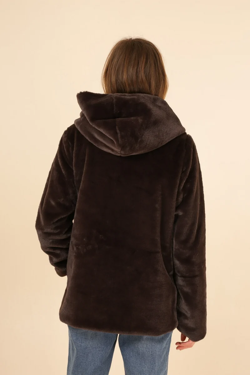 Imperméable fourré réversible court