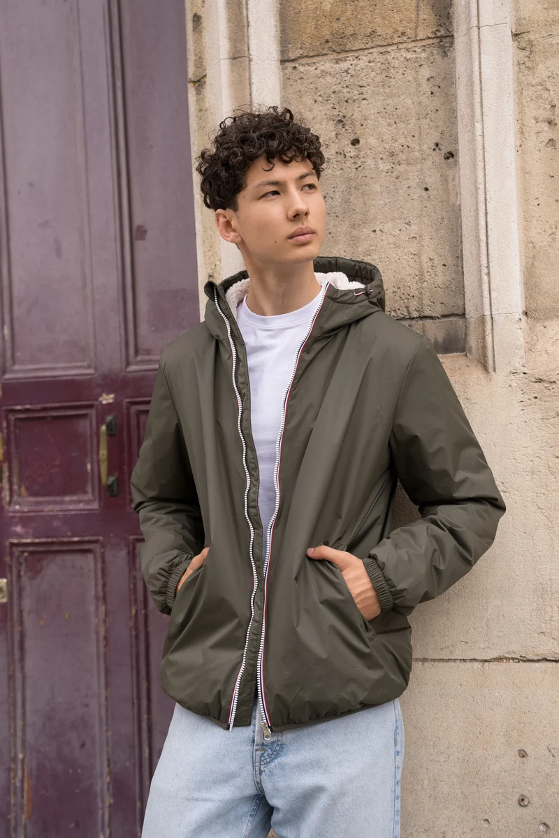 Imperméable fourré court (blanc)