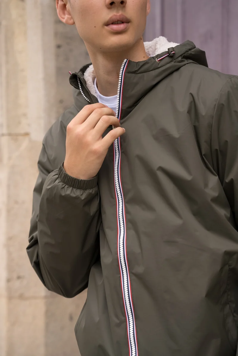 Imperméable fourré court (blanc)