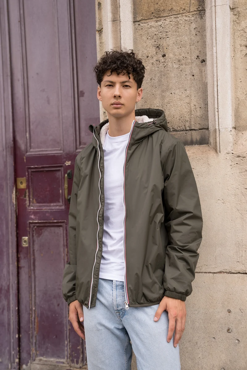 Imperméable fourré court (blanc)