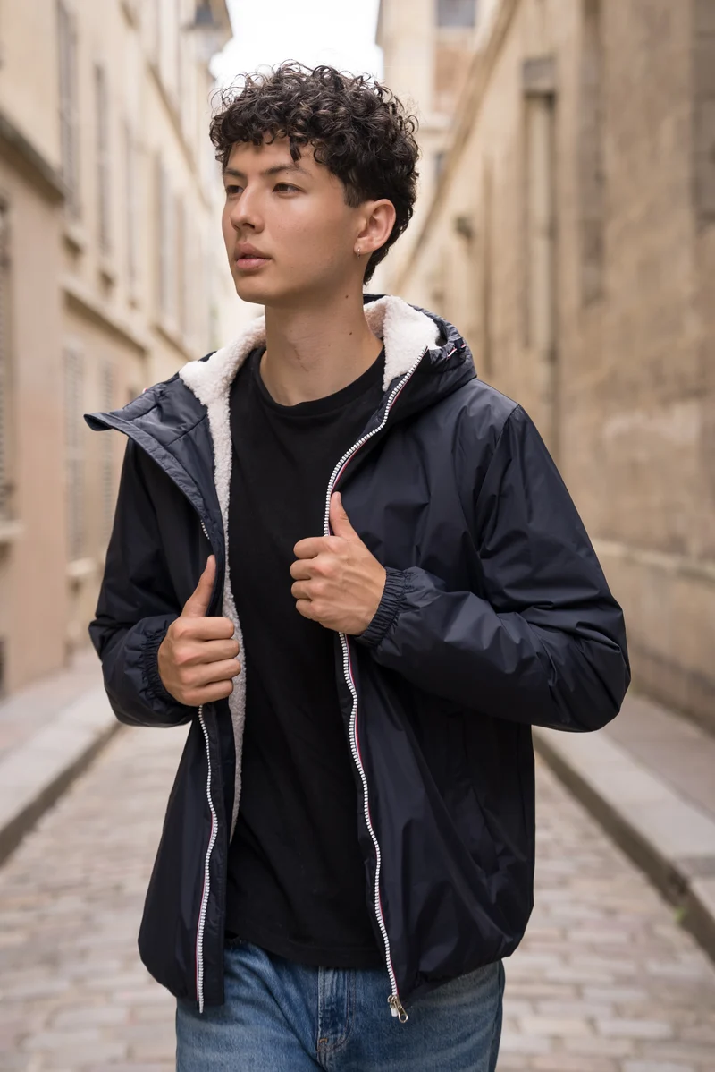 Imperméable fourré court (blanc)