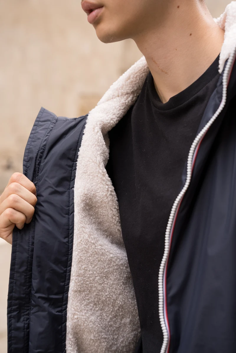 Imperméable fourré court (blanc)