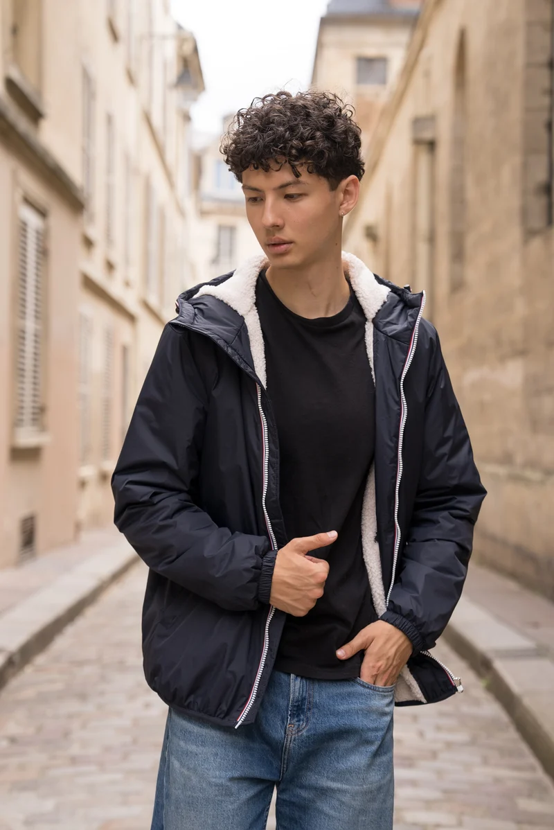 Imperméable fourré court (blanc)