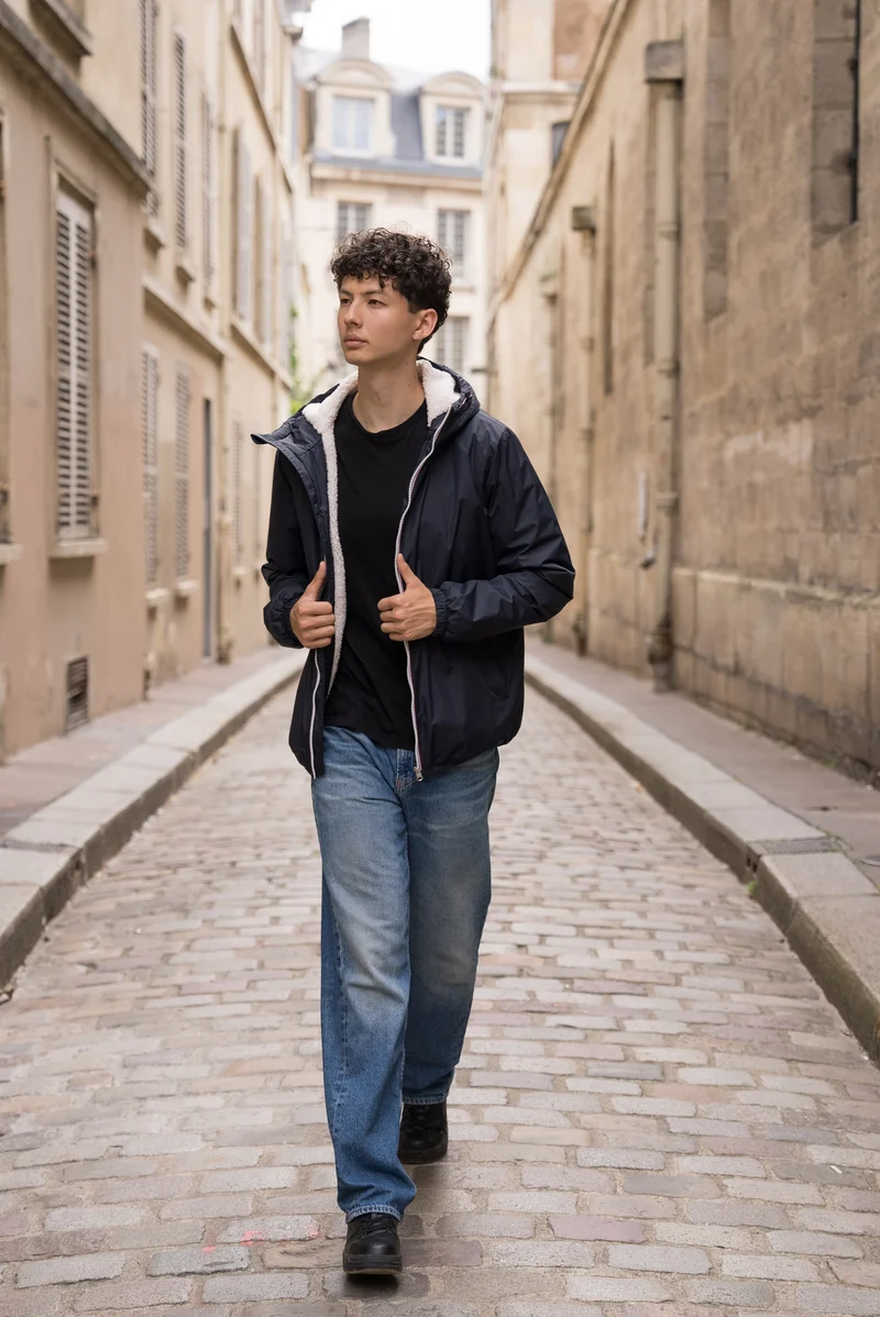 Imperméable fourré court (blanc)