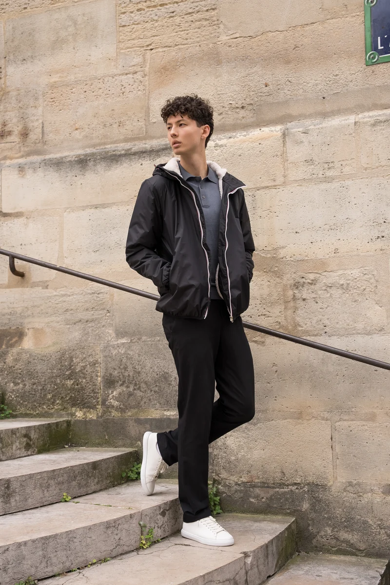 Imperméable fourré court (blanc)