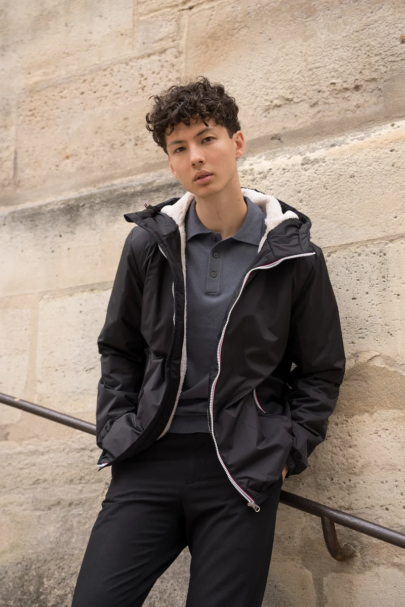 Imperméable fourré court (blanc)
