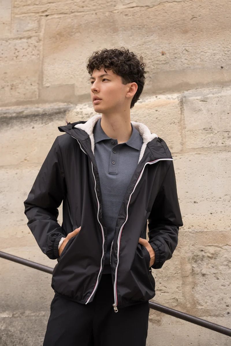 Imperméable fourré court (blanc)