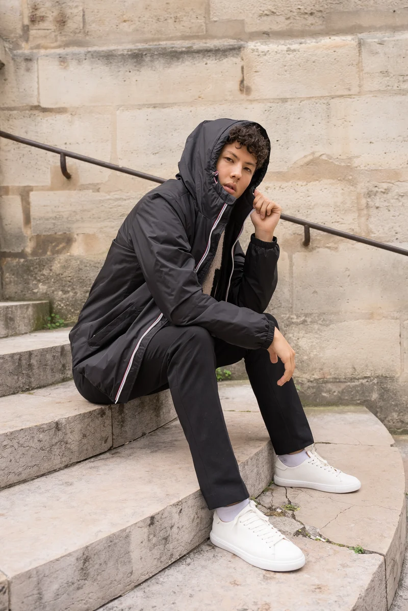 Imperméable fourré court (blanc)
