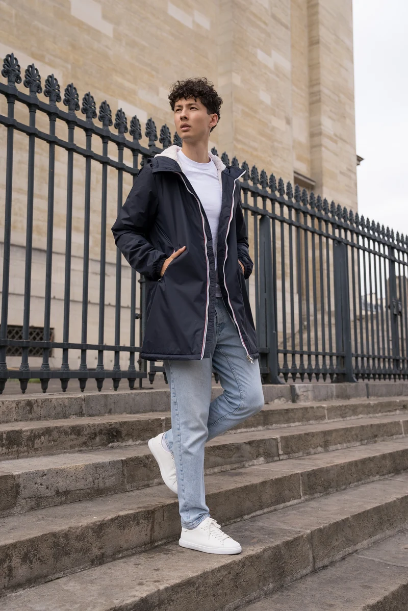 Imperméable fourré long (blanc)