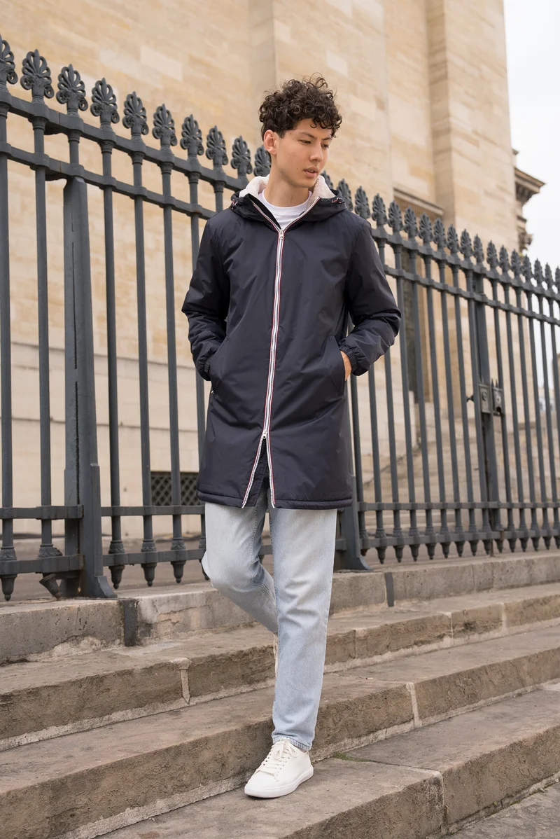 Imperméable fourré long (blanc)