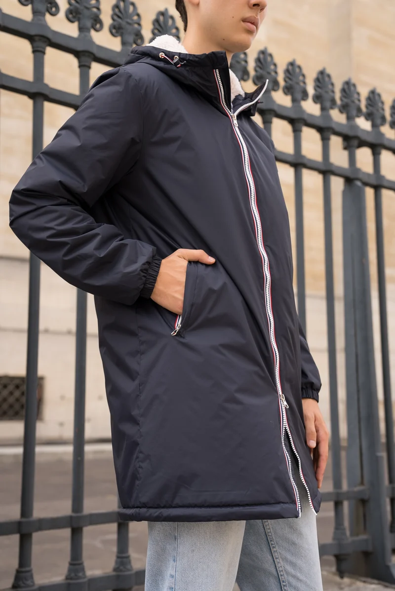 Imperméable fourré long (blanc)