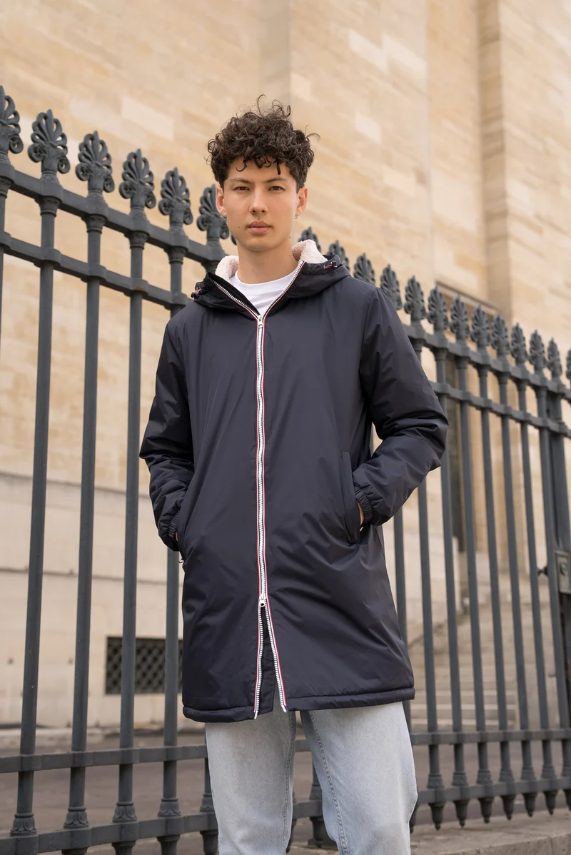 Imperméable fourré long (blanc)