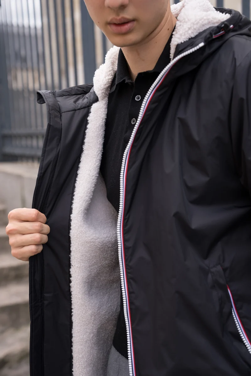 Imperméable fourré long (blanc)